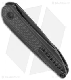 WE Knife Co. Black Void Opus Folding Knife Black Ti/Twill CF (2.8" V-Grind) -Benchmadess Zone WE Knife Co Lundquist Black Void Opus Folding black Ti Twill CF Black BHQ 107064 jr side