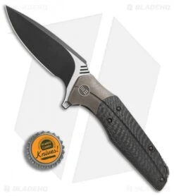 WE Knife Co. Nitida Frame Lock Knife Bronze Ti/CF (3.5" Black SW) 707C -Benchmadess Zone WE Knife Co Nitida bronze ti cf black sw 707C BHQ 72348 er bottlecap
