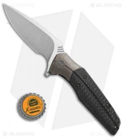 WE Knife Co. Nitida Frame Lock Knife Bronze Ti/CF (3.5" Stonewash) 707D -Benchmadess Zone WE Knife Co Nitida bronze ti cf stonewash 707D BHQ 72349 er bottlecap