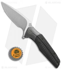 WE Knife Co. Nitida Frame Lock Knife Gray Ti/CF (3.5" Stonewash) 707B -Benchmadess Zone WE Knife Co Nitida gray ti cf stonewash 707B BHQ 72347 er bottlecap