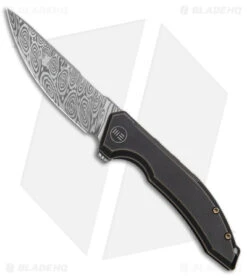 WE Knife Co. Quixotic Frame Lock Bronze/Black Ti (3.45" Damascus) WE21016-DS1