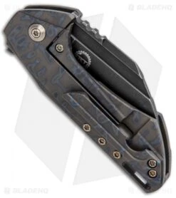 WE Knife Co. Roxi Frame Lock Knife Blue/Bronze Ti (2.6" Black Stonewash) 820C -Benchmadess Zone WE Knife Co Roxi FL Blue Bronze Ti Black SW 820C BHQ 93254 jr side