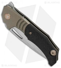 WE Knife Co. Willumsen STIXX Frame Lock Knife Bronze Ti/CF (3.4" Satin) 817B -Benchmadess Zone WE Knife Co STIXX Bronze Ti Carbon Fiber Satin BHQ 89920 er spine