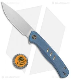 WE Knife Co. Seer Frame Lock Knife Blue Titanium (3.5" Satin) WE20015-2 -Benchmadess Zone WE Knife Co Seer FL Blue Ti Satin WE20015 2 BHQ 134077 jr bottlecap