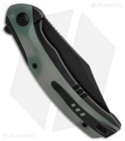 WE Knife Co. Snick Frame Lock Knife Black Ti/Natural Jade G-10 (3.5" Black SW) -Benchmadess Zone WE Knife Co Snick Frame Lock Knife Black Ti Natural Jade G 10 3in 5cm Stonewash BHQ 137725 td side