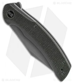 WE Knife Co. Snick Frame Lock Knife Gray Ti/Dark Green Micarta (3.5" Stonewash) -Benchmadess Zone WE Knife Co Snick Frame Lock Knife Gray Ti Dark Green Micarta 3in 5cm Stonewash BHQ 137726 td spine