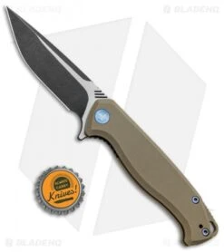 WE Knife Co. Streak Liner Lock Knife Tan G-10 (3.4" Black Stonewash) 818A -Benchmadess Zone WE Knife Co Streak LL Tan G 10 Black SW 818A BHQ 92528 jr bottlecap
