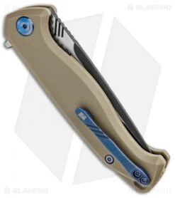 WE Knife Co. Streak Liner Lock Knife Tan G-10 (3.4" Black Stonewash) 818A -Benchmadess Zone WE Knife Co Streak LL Tan G 10 Black SW 818A BHQ 92528 jr side