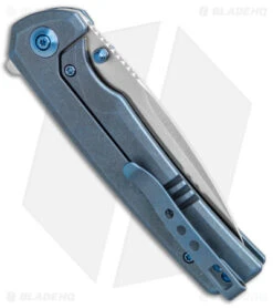 WE Knife Co. Subjugator Frame Lock Knife Blue Titanium (3.5" Satin) -Benchmadess Zone WE Knife Co Subjugator FL Blue Ti Satin BHQ 139445 jr side
