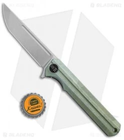WE Knife Co. Syncro Integral Frame Lock Knife Green Ti (3.8" Stonewash) 909A -Benchmadess Zone WE Knife Co Syncro Integral FL Green Ti SW 909A BHQ 96895 jr bottlecap