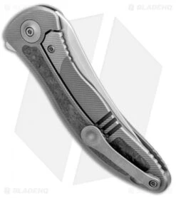 WE Knife Co. Synergy2 Trailing Point Integral Knife Shredded CF/Ti (3.5" Satin) -Benchmadess Zone WE Knife Co Synergy2 Trailing Point Integral Shedded CF Ti Satin 912CF A BHQ 98851 jr side