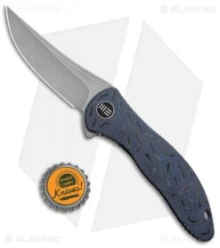 WE Knife Co. Synergy2 Trailing Point Integral Knife Flamed Ti (3.5" Stonewash) -Benchmadess Zone WE Knife Co Synergy2 Trailing Point Integral Shedded Flamed Ti Satin 912B A BHQ 98854 jr bottlecap