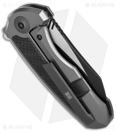 We Knife Co. Valiant Frame Lock Knife Titanium/CF (3" Black) 717G 4 We Knife Co. Valiant Frame Lock Knife Titanium/CF (3" Black) 717G - Image 2