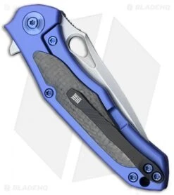 WE Knife Co. Vapor Frame Lock Knife Blue Ti/Carbon Fiber (2.95" Stonewash) 804B -Benchmadess Zone WE Knife Co Vapor FL Blue Ti CF SW 804B BHQ 83816 jr side