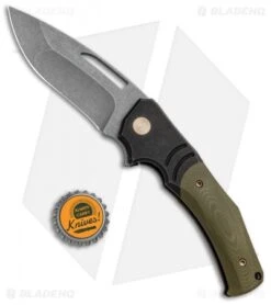 WE Knife Co. Willumsen JIXX Flipper Knife OD Green G-10/Black Ti (3.5" SW) 904A -Benchmadess Zone WE Knife Co Willumsen JIXX Flipper Green G 10 Black Ti SW BHQ 93263 jr bottlecap
