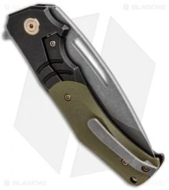 WE Knife Co. Willumsen JIXX Flipper Knife OD Green G-10/Black Ti (3.5" SW) 904A -Benchmadess Zone WE Knife Co Willumsen JIXX Flipper Green G 10 Black Ti SW BHQ 93263 jr side