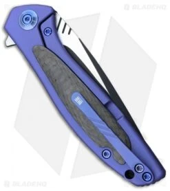 WE Knife Co. Wisp Frame Lock Knife Blue Ti/Carbon Fiber (3.2" Black) 805A -Benchmadess Zone WE Knife Co Wisp FL Blue Ti CF Black 805A BHQ 83821 jr side