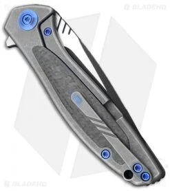 WE Knife Co. Wisp Frame Lock Knife SW Ti/Carbon Fiber (3.2" Black) 805E -Benchmadess Zone WE Knife Co Wisp FL SW Ti CF Black 805E BHQ 83825 jr side