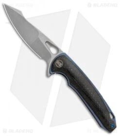 WE Knife Co. Yucha Liner Lock Flipper Knife CF/Blue Ti (3.9" Stonewash) 810A