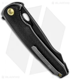 WE Knife Co. Yucha Liner Lock Flipper Knife CF/Titanium (3.9" Stonewash) 810F -Benchmadess Zone WE Knife Co Yucha LL Flipper CF Ti Black SW 810F BHQ 85507 jr side