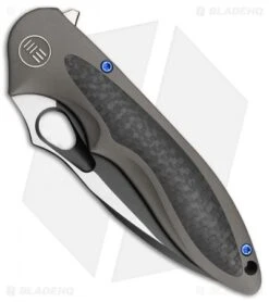 WE Knife Co. Zephyr Frame Lock Knife Bronze Ti/CF (3.5" Black) 716C -Benchmadess Zone WE Knife Co Zephyr Bronze Ti CF black BHQ 79842 er spine