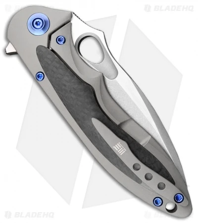 WE Knife Co. Zephyr Frame Lock Knife Gray Ti/CF (3.5" Stonewash) 716F 4 WE Knife Co. Zephyr Frame Lock Knife Gray Ti/CF (3.5" Stonewash) 716F - Image 2