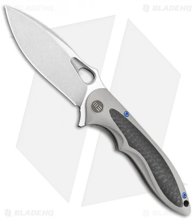 WE Knife Co. Zephyr Frame Lock Knife Gray Ti/CF (3.5" Stonewash) 716F 3 WE Knife Co. Zephyr Frame Lock Knife Gray Ti/CF (3.5" Stonewash) 716F