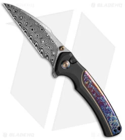 WE Knife Co. Ziffius Limited Edition Knife Black + Flamed Ti (3.7" Damascus)