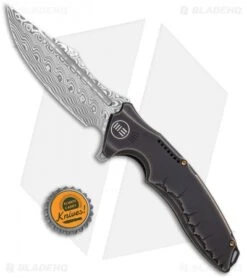 WE Knife Co. Chimera Frame Lock Knife Bronze/Ti (3.9" Damasteel) 814DS-2 -Benchmadess Zone WE Knife Co. Chimera FL Bronze Ti Damasteel 814DS 2 BHQ 118740 jr bottlecap