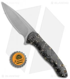 WE Knife Co. Kitefin LE Knife Golden Shredded CF (3.24" Hand Satin) 2009A -Benchmadess Zone WE Knife Co. Kitefin LE Golden Shredded CF Gray Hand Satin 2009A BHQ 116925 jr bottlecap