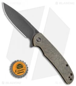 WE Knife Co. Practic Liner Lock Knife Brass (3.3" Black Stonewash M390) -Benchmadess Zone WE Knife Co. Practic Liner Lock Knife Brass 3.3in Black Stonewash M390 809E BHQ 113485 LS Bottlecap