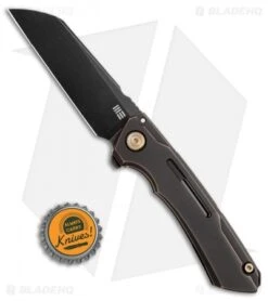 WE Knife Co. SNECX Mini Buster Flipper Knife Black Titanium (3.5" Black SW) -Benchmadess Zone WE Knife Co. SNECX Mini Buster Flipper Knife Black Titanium 3.5in Black SW 2003B BHQ 107070 LS Bottlecap jr