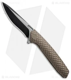 WE Knife Co. 604L Frame Lock Knife Bronze Titanium (3.8" Black, Satin)