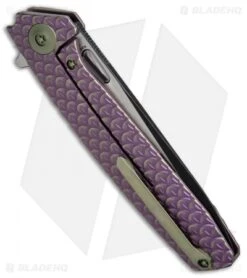 WE Knife Co. 604G Frame Lock Knife Purple Titanium (3.8" Black, Satin) 8 WE Knife Co. 604G Frame Lock Knife Purple Titanium (3.8" Black, Satin) -Benchmadess Zone WE Knife FL Black Satin Ti Purple WE604G BHQ 67595 jr side 2