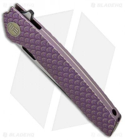 WE Knife Co. 604G Frame Lock Knife Purple Titanium (3.8" Black, Satin) 4 WE Knife Co. 604G Frame Lock Knife Purple Titanium (3.8" Black, Satin) - Image 2