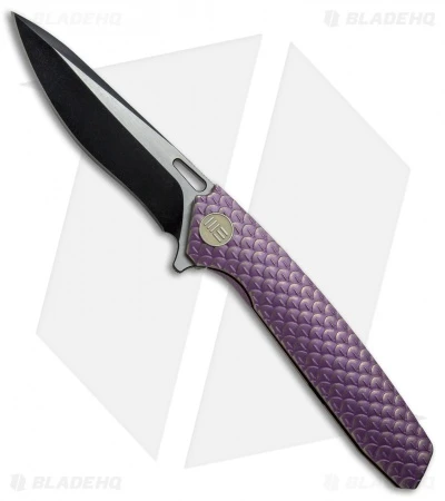 WE Knife Co. 604G Frame Lock Knife Purple Titanium (3.8" Black, Satin) 3 WE Knife Co. 604G Frame Lock Knife Purple Titanium (3.8" Black, Satin)