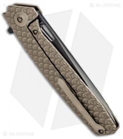 WE Knife Co. 604K Frame Lock Knife Bronze Titanium (3.8" Black, Satin) -Benchmadess Zone WE Knife FL Satin Black Ti Bronze WE604K BHQ 67601 jr side 3