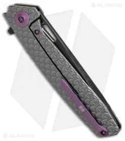 WE Knife Co. 604J Frame Lock Knife Titanium (3.8" Satin, Black) -Benchmadess Zone WE Knife FL Satin Black Ti Plain WE604J BHQ 67599 jr side