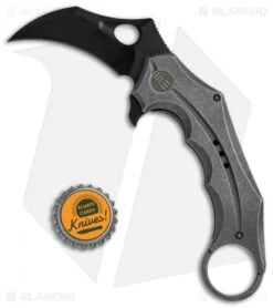 WE Knife Co. 708C Karambit Frame Lock Knife Gray Ti (3.6" Black) -Benchmadess Zone WE Knife Karambit Ti Gray Black 708C BHQ 68698 jr bottlecap