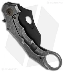 WE Knife Co. 708C Karambit Frame Lock Knife Gray Ti (3.6" Black) -Benchmadess Zone WE Knife Karambit Ti Gray Black 708C BHQ 68698 jr side