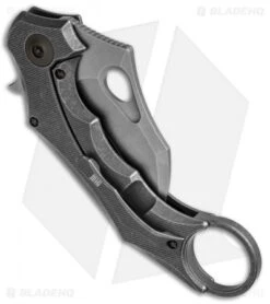 WE Knife Co. 708D Karambit Frame Lock Knife Gray Ti (3.6" Stonewash) -Benchmadess Zone WE Knife Karambit Ti Gray SW 708D BHQ 68699 jr side