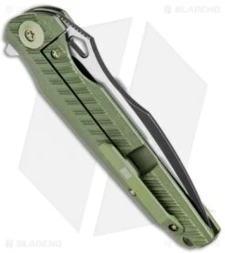 WE Knife Co. 612E Frame Lock Knife Green Titanium (4" Black/Satin) -Benchmadess Zone WE Knife Ti Green TT Black 612E BHQ 51533 jr side 2