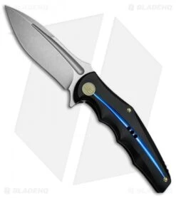 WE Knife Co. 608H Frame Lock Knife Black Titanium (4" Stonewash)