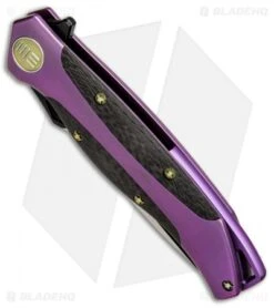 WE Knife Co. 606CFD Frame Lock Knife CF/Purple Ti (3.5" Two-Tone) -Benchmadess Zone WE Knife Titanium CF PURPLE Two Tone 606CFD BHQ 49800 jr spine
