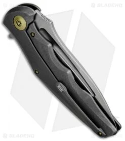 WE Knife Co. 608D Tanto Frame Lock Knife Gray Titanium (4" Stonewash) -Benchmadess Zone WE Knife Titanium GRAY Tanto SW 608D BHQ 49804 jr side