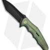 WE Knife Co. 608A Tanto Frame Lock Knife Green Titanium (4" Black SW) -Benchmadess Zone WE Knife Titanium GREEN Tanto Black SW 608A BHQ 49801 jr
