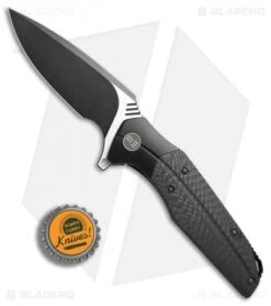 WE Knife Co. Nitida Frame Lock Knife Black Ti/CF (3.5" Black SW) 707E -Benchmadess Zone WE Knives nitida blk ti cf sw 707E BHQ 72350 dl bottlecap