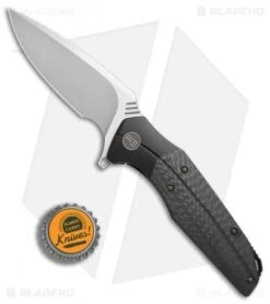 WE Knife Co. Nitida Frame Lock Knife Black Ti/CF (3.5" Stonewash) 707F -Benchmadess Zone WE Knives nitida sw ti cf blk 707F BHQ 72351 dl bottlecap