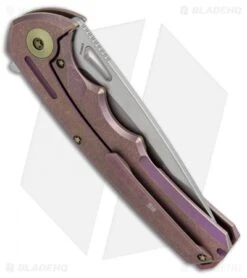 WE Knife Co. 611B Frame Lock Knife Purple Titanium (3.75" Stonewash) -Benchmadess Zone WE knife co 611B purple ti sw BHQ 50378 er side
