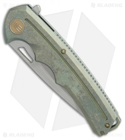 WE Knife Co. 611F Frame Lock Knife Green Titanium (3.75" Stonewash) 4 WE Knife Co. 611F Frame Lock Knife Green Titanium (3.75" Stonewash) - Image 2